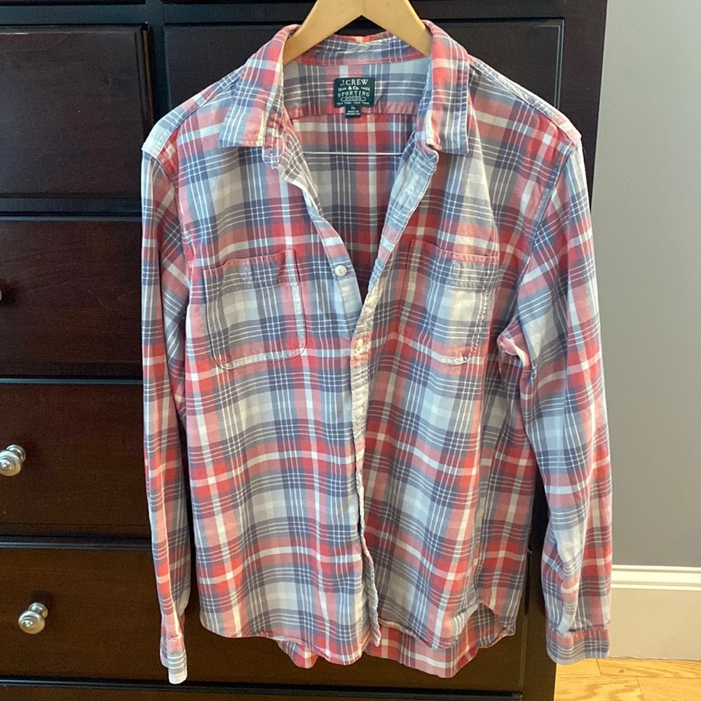 J. Crew Buttondown, Casual Plaid XL EUC